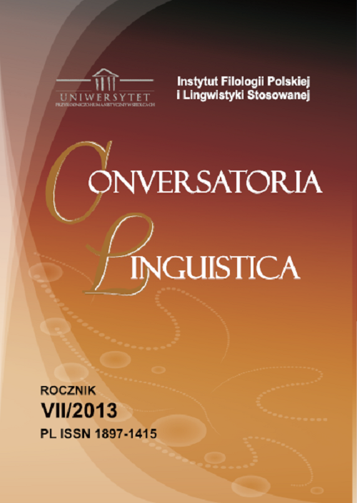 					Pokaż  Nr 7 (2013): Conversatoria Linguistica
				