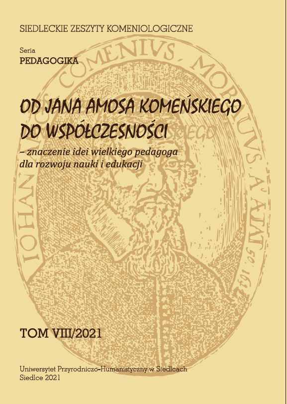 					Pokaż  Tom 8 Nr 8 (2021): Od Jana Amosa Komeńskiego do współczesności – znaczenie idei wielkiego pedagoga dla rozwoju nauki i edukacji
				