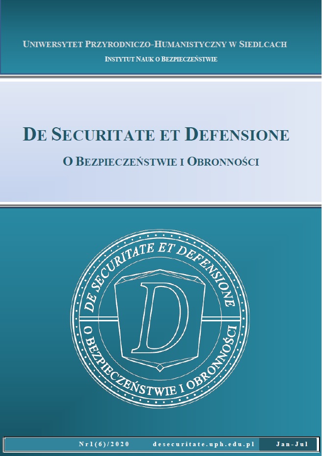 Okładka czasopisma De Securitate et Defensione. O Bezpieczeństwie i Obronności 2020 (tom 1, nr 6)