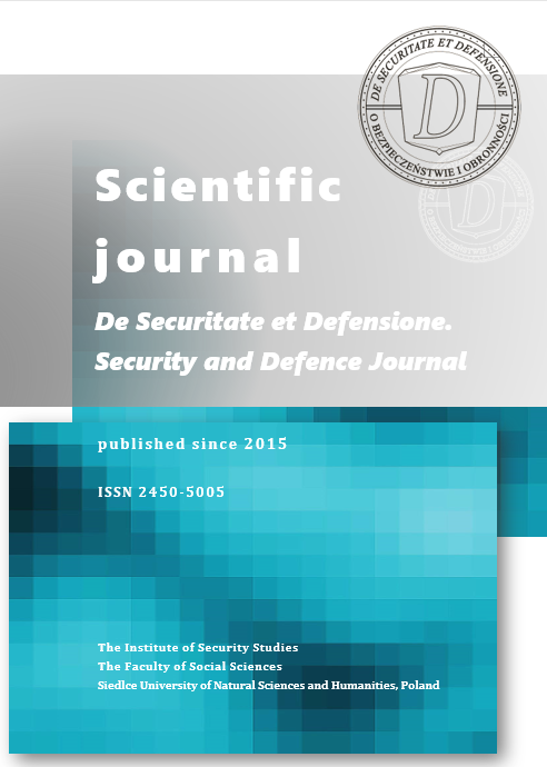 Okładka czasopisma De Securitate et Defensione. O Bezpieczeństwie i Obronności 2021 (tom 7, nr 2)