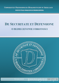 Okładka czasopisma De Securitate et Defensione. O Bezpieczeństwie i Obronności 2022 (tom 8, nr 1)