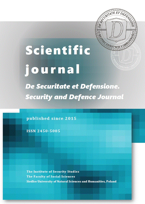 Okładka czasopisma De Securitate et Defensione. O Bezpieczeństwie i Obronności 2022 (tom 8, nr 2)
