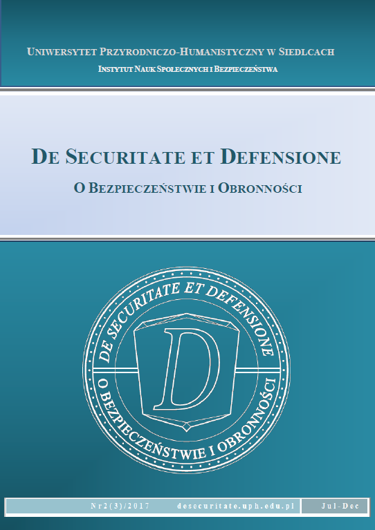 Okładka czasopisma De Securitate et Defensione. O Bezpieczeństwie i Obronności 2017 (tom 3, nr 2)