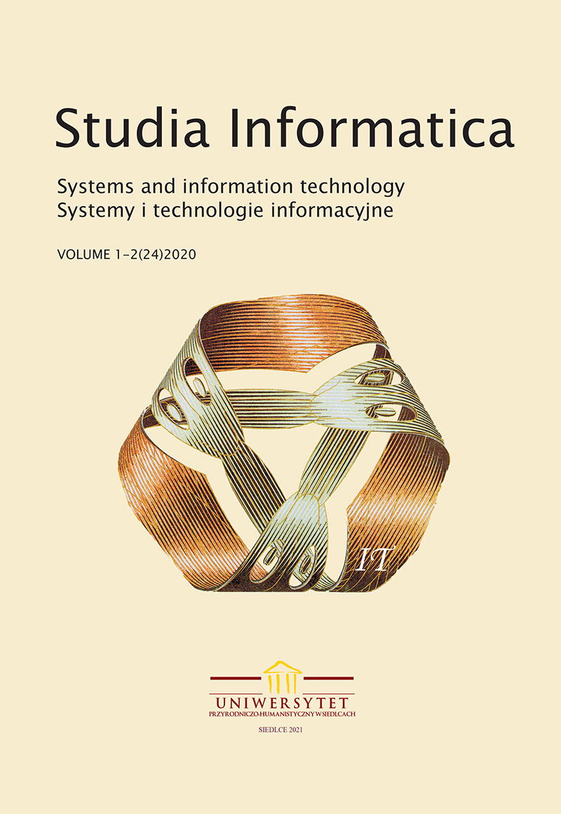Cover of the Studia Informatica. Systems and Information Technology