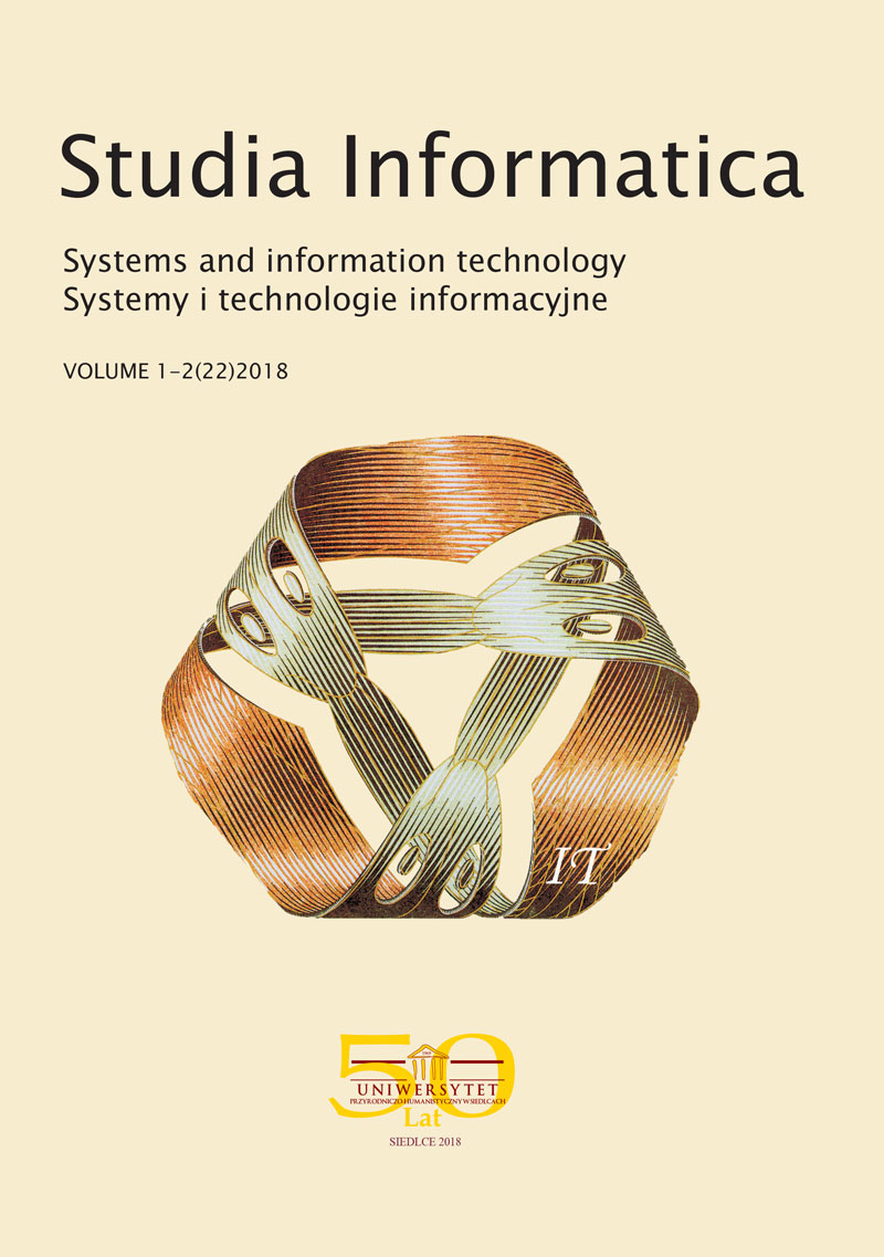 Cover of the Studia Informatica. Systems and Information Technology